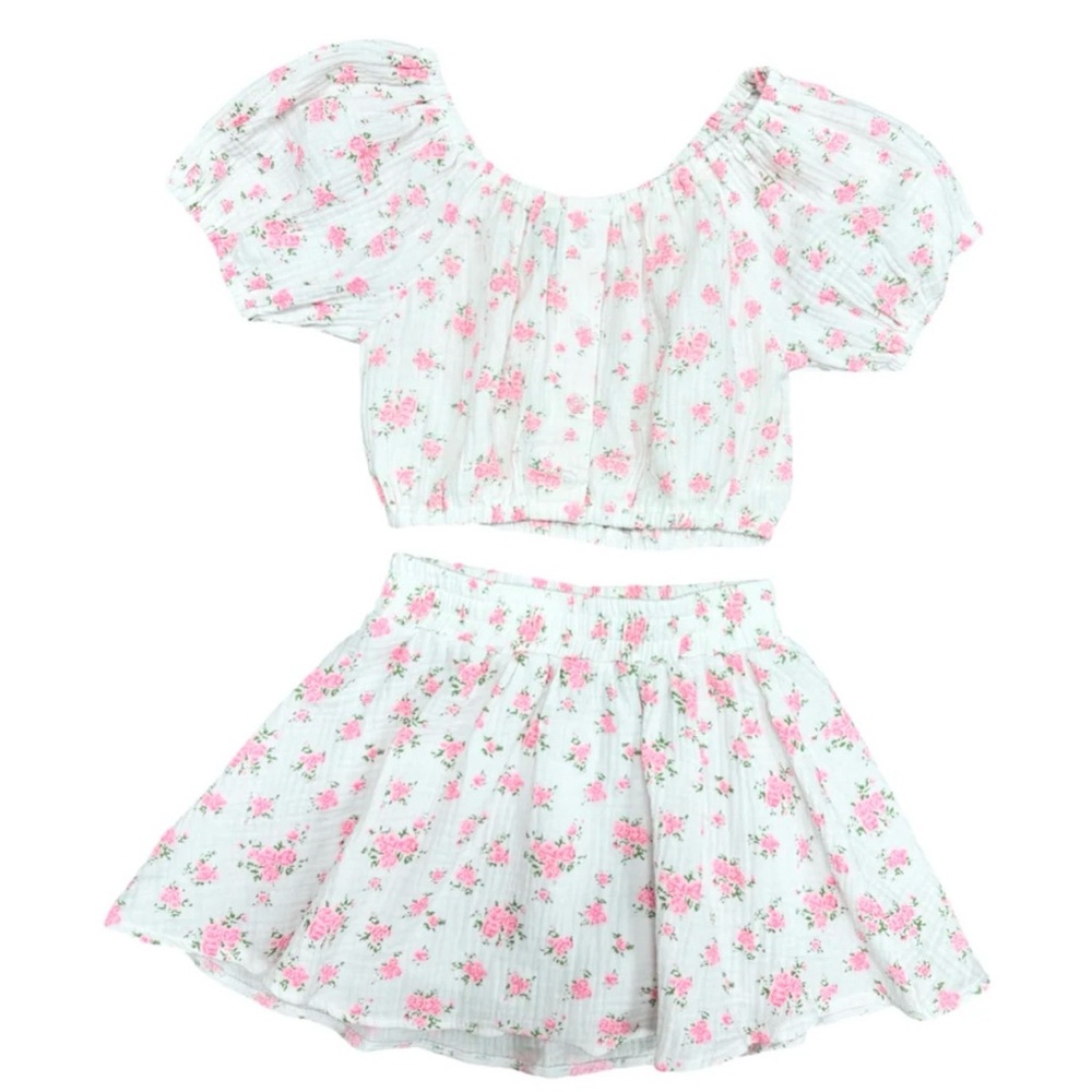 Flowers by Zoe Pink and White Floral Skirt Set - Picture 4 of 4